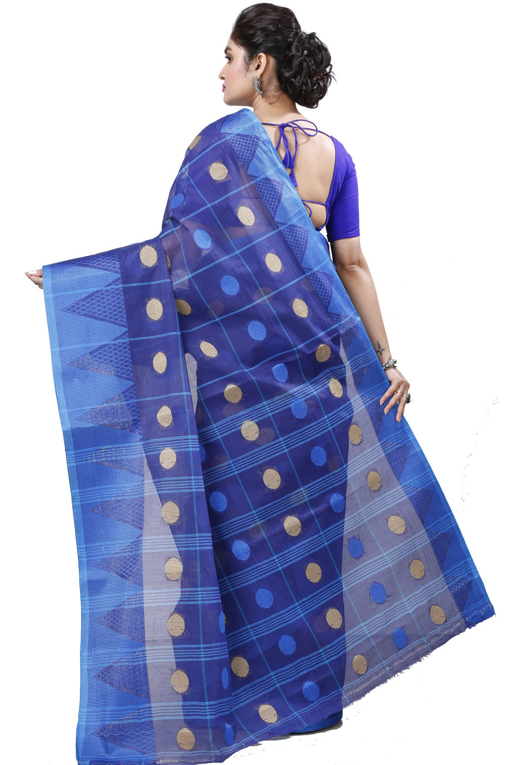 Naby Blue Pure Cotton Rebeka Tant Saree (1007)